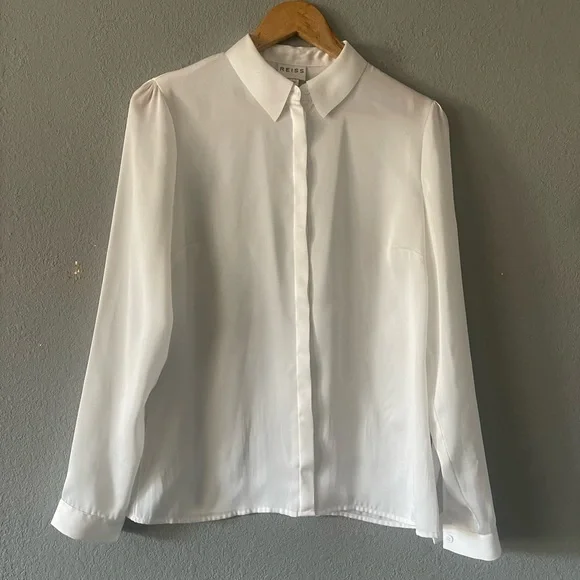Reiss Classic White Button Down Top - Picture 2 of 7